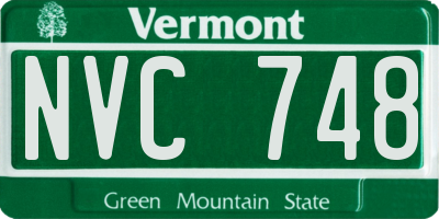 VT license plate NVC748