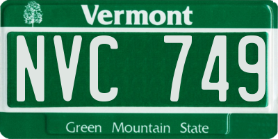 VT license plate NVC749