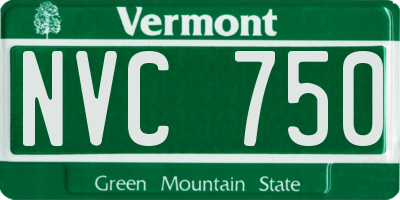 VT license plate NVC750