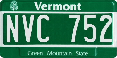 VT license plate NVC752