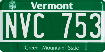 VT license plate NVC753