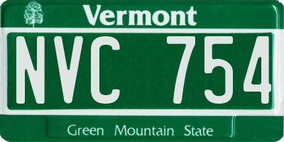 VT license plate NVC754