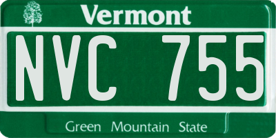 VT license plate NVC755