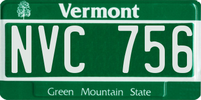 VT license plate NVC756