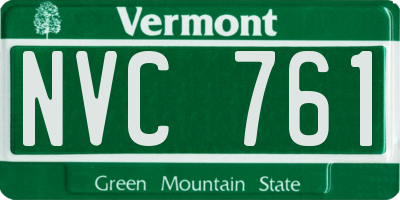 VT license plate NVC761