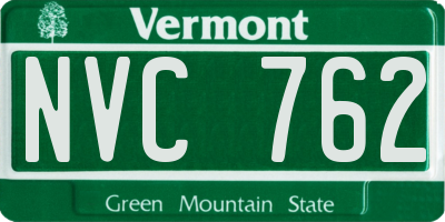 VT license plate NVC762