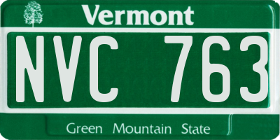 VT license plate NVC763