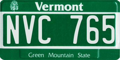 VT license plate NVC765