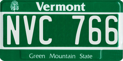 VT license plate NVC766