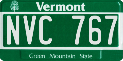 VT license plate NVC767