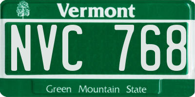 VT license plate NVC768