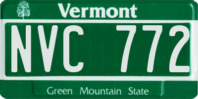VT license plate NVC772