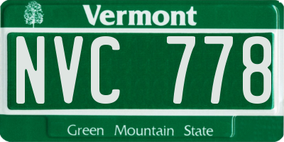 VT license plate NVC778
