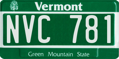 VT license plate NVC781