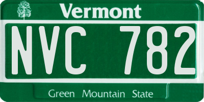 VT license plate NVC782