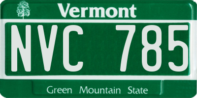 VT license plate NVC785