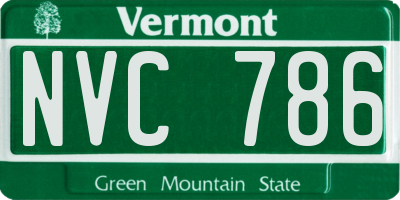 VT license plate NVC786