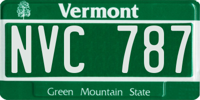 VT license plate NVC787