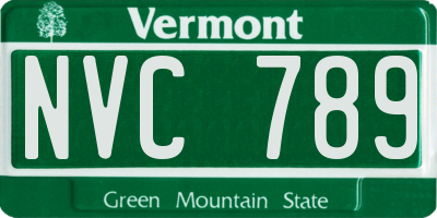 VT license plate NVC789