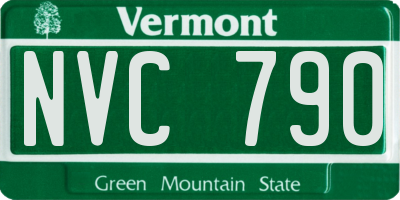 VT license plate NVC790