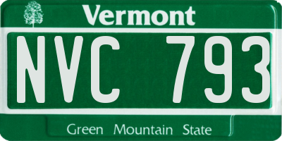 VT license plate NVC793