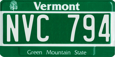 VT license plate NVC794