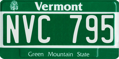VT license plate NVC795