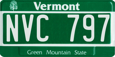 VT license plate NVC797