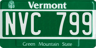 VT license plate NVC799