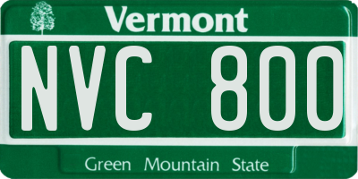 VT license plate NVC800
