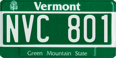 VT license plate NVC801