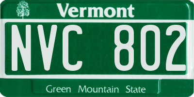 VT license plate NVC802
