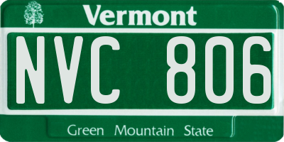 VT license plate NVC806