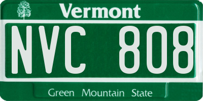 VT license plate NVC808
