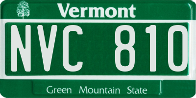 VT license plate NVC810