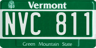VT license plate NVC811