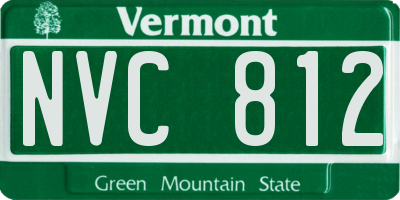 VT license plate NVC812