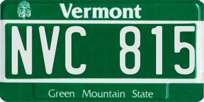 VT license plate NVC815