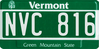 VT license plate NVC816