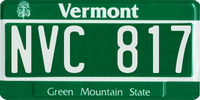 VT license plate NVC817