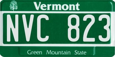 VT license plate NVC823