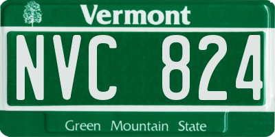 VT license plate NVC824