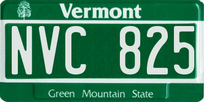 VT license plate NVC825