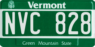 VT license plate NVC828