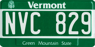 VT license plate NVC829