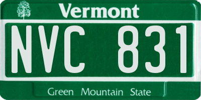 VT license plate NVC831
