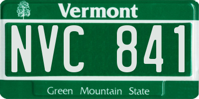 VT license plate NVC841