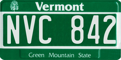 VT license plate NVC842