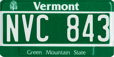 VT license plate NVC843