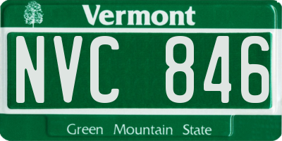 VT license plate NVC846